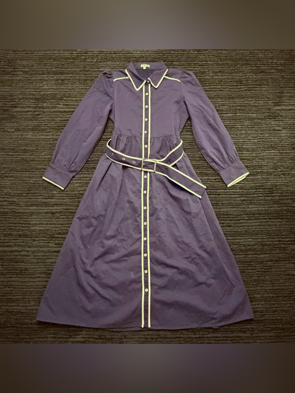 TCEC Button front belted maxi dress with pockets